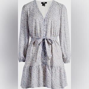 Last One NWT PAIGE Floral Mini Dress in White and Blue